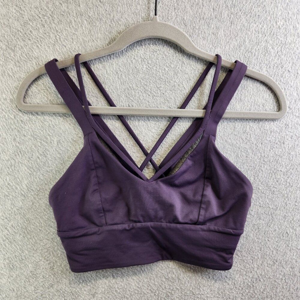 Lululemon Sports Bra Womens 4 Cyber Pushing Limits Light Support C/D Cup Strappy